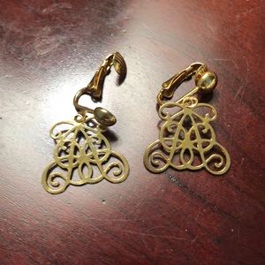 Gold clip on earrings